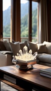 ArtAlpine Light Sculpture Garmisch on a sideboard in a Chalet