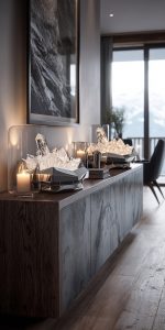 Two ArtAlpine Light Sculpture Garmisch placed on a sideboard