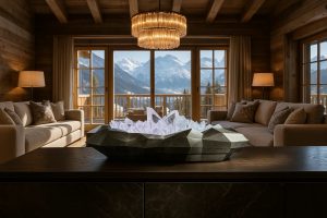 ArtAlpine Light Sculpture Tegernsee Placed on a sideboard in a Chalet
