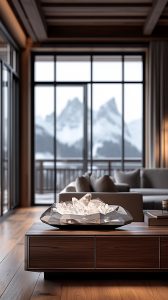 ArtAlpine Light Sculpture Tegernsee on a sideboard in a chalet